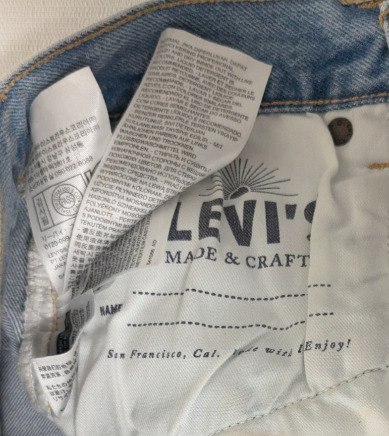 Levi’s Made & Crafted Slit Straight Leg Jeans Women’s 26 Blue Tie-Dye $248 Nwt