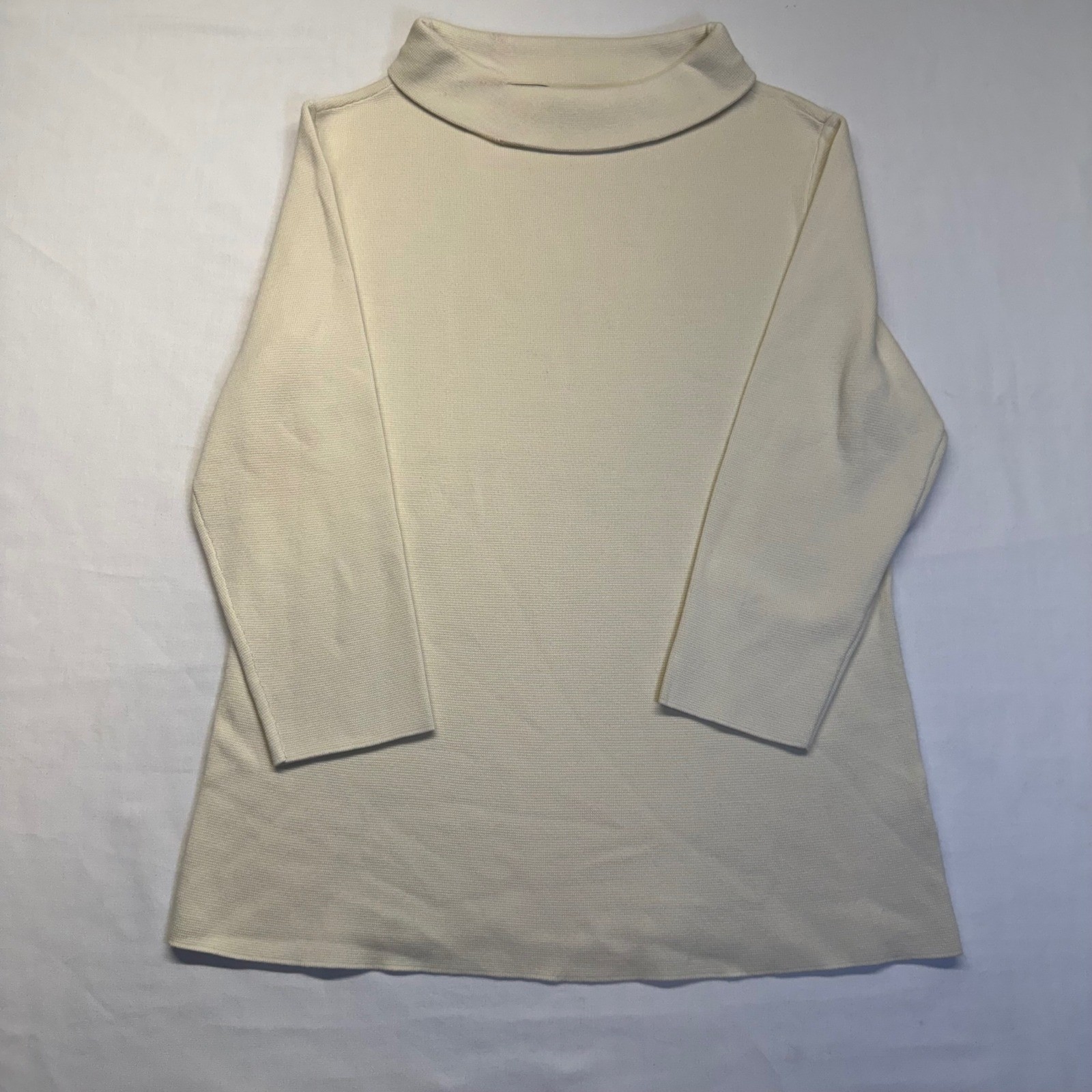 Talbots Petites PM Ivory Mock Neck Sweater Knit Top NWT Quiet Luxury Classic