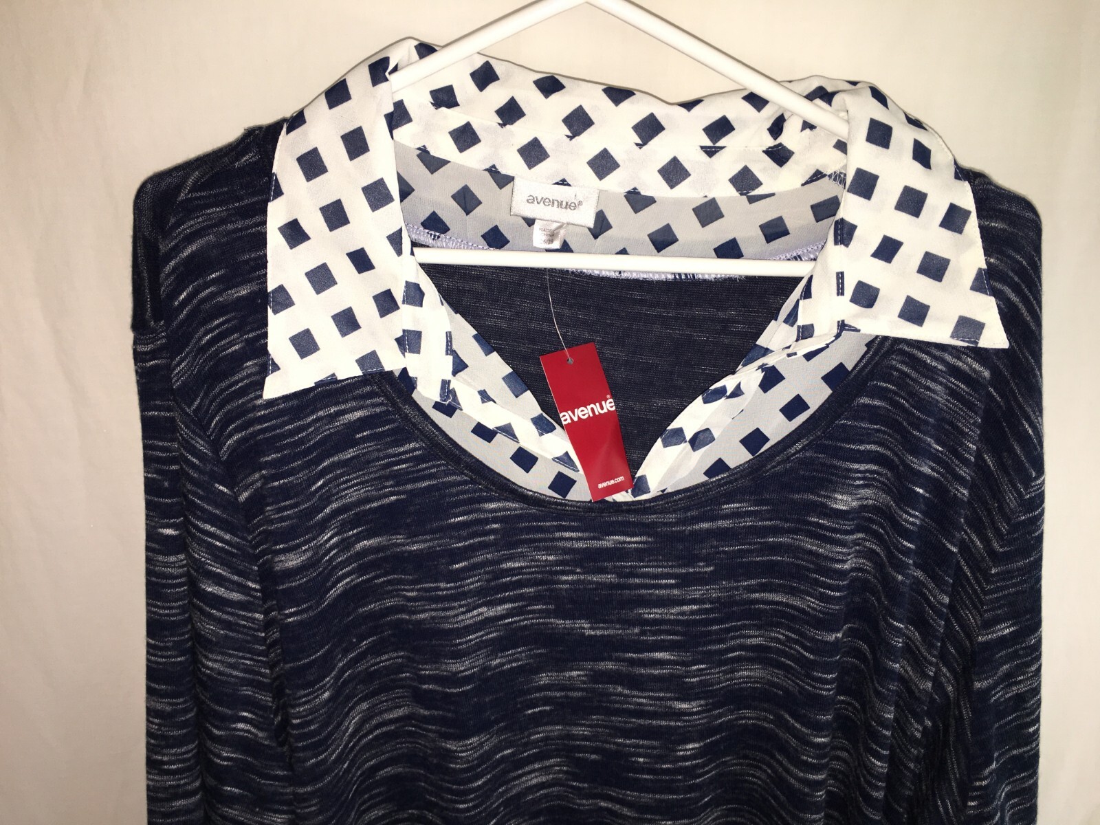 WOMENS NEW NWT BLUE WHITE AVENUE TOP TUNIC BLOUSE T SHIRT SIZE 26/28 56″