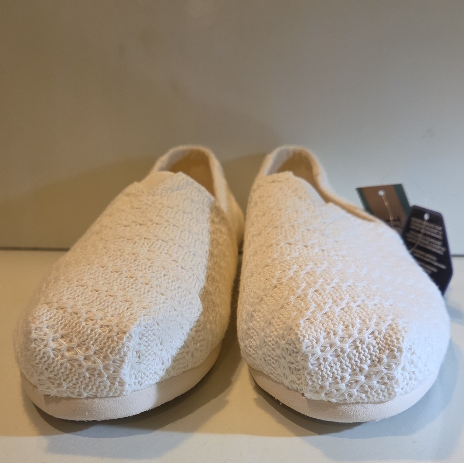 TOMS Women’s Slip-On Flats Natural Chunky Knit Closed Toe US 11 UK 9 EU 42.5