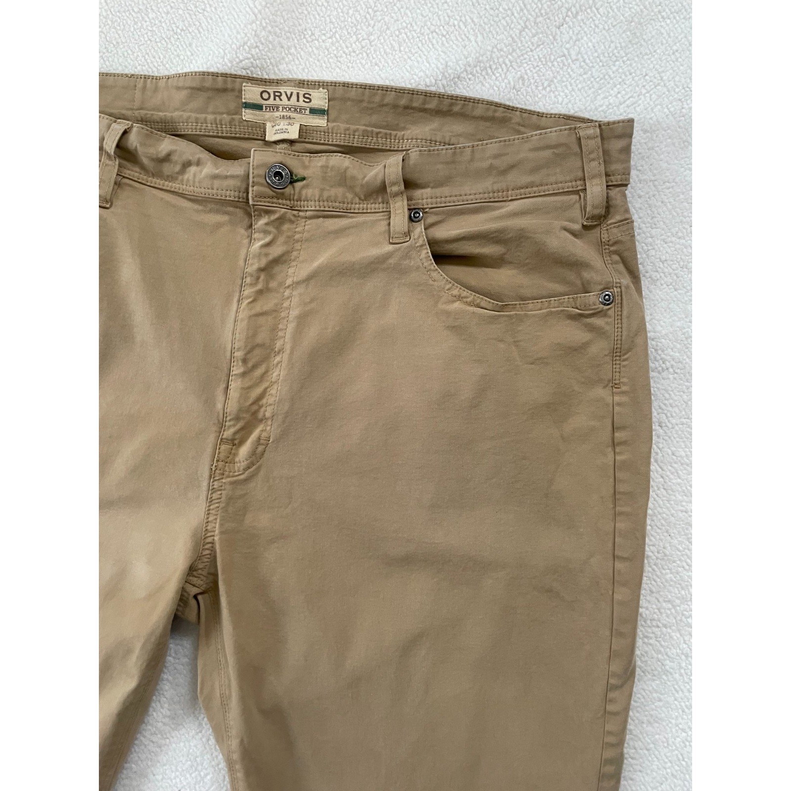 Orvis Pants 1856 Men’s 40×30 Stretch Heavy Twill 5 Five Pocket Tan Desert Khaki