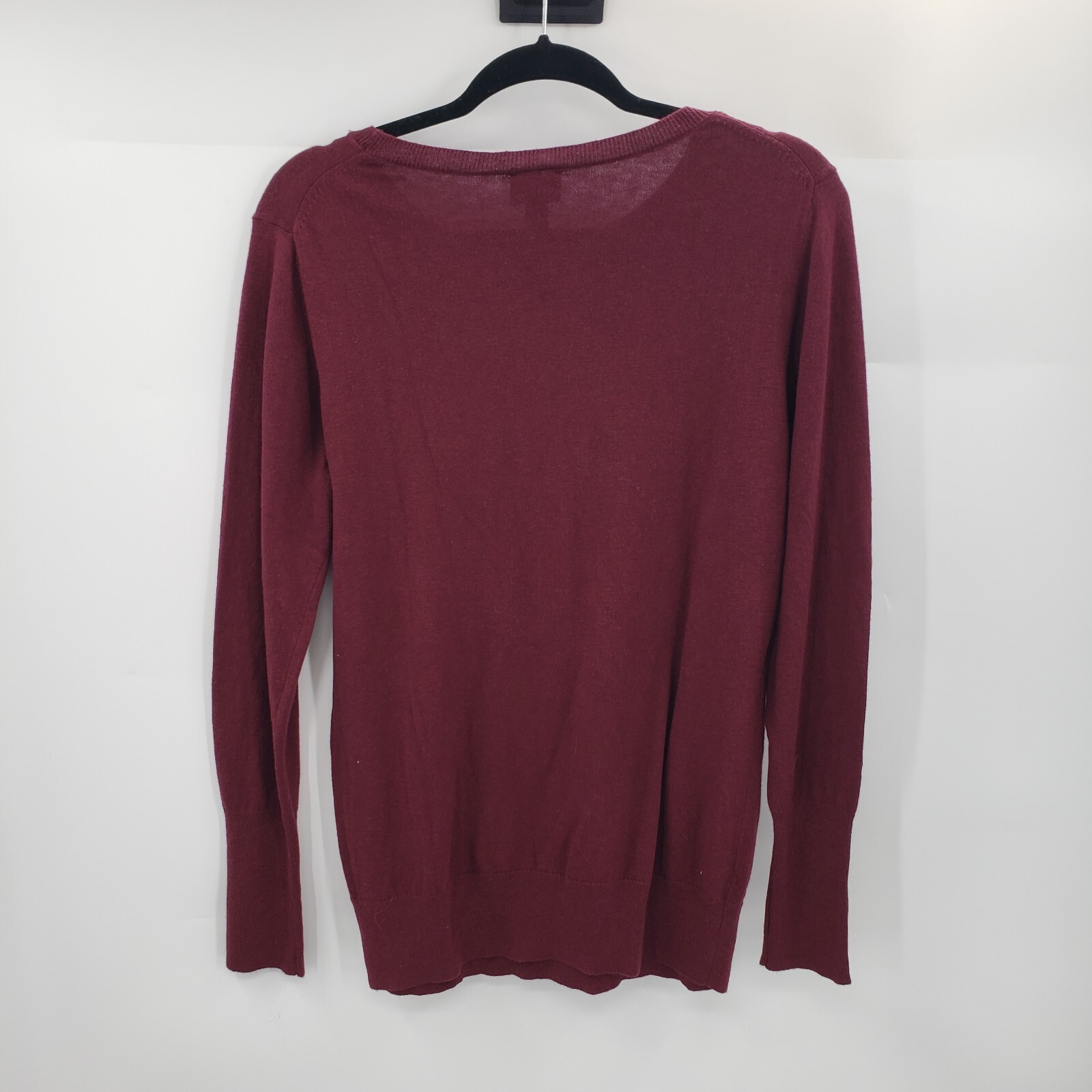 Worthing Large Burgundy Red Sweater Womens Cotton Blend Pullover Round Neck