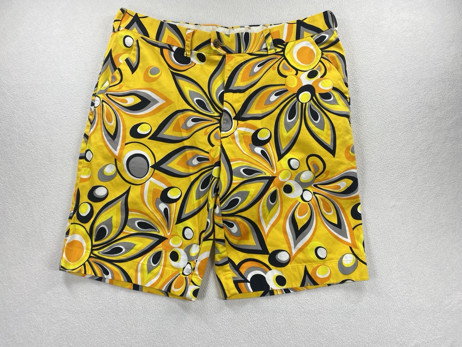 Loudmouth Golf Chino Shorts Men’s 38×10 Yellow Outdoor Stretch Performance
