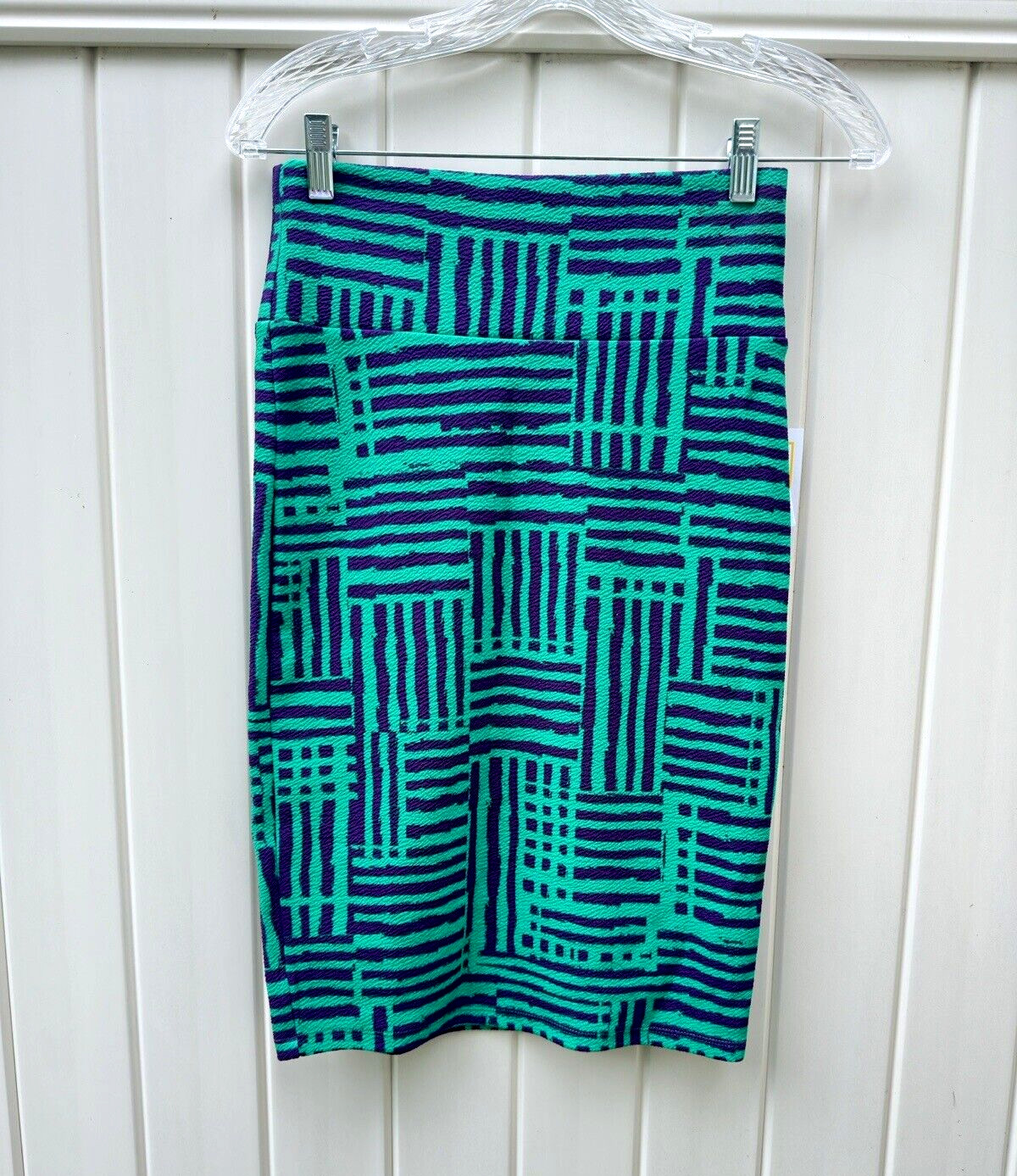 LuLaRoe Womens Cassie Skirt Size XS Green Dark Purple Pencil Style NWT