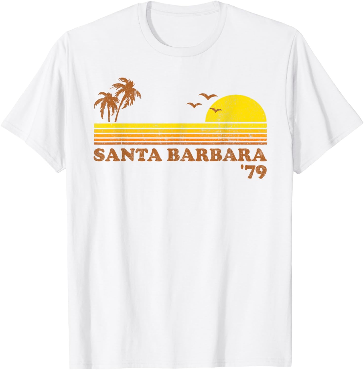 Vintage Santa Barbara Beach California Retro Sunset 70s Gift T-Shirt