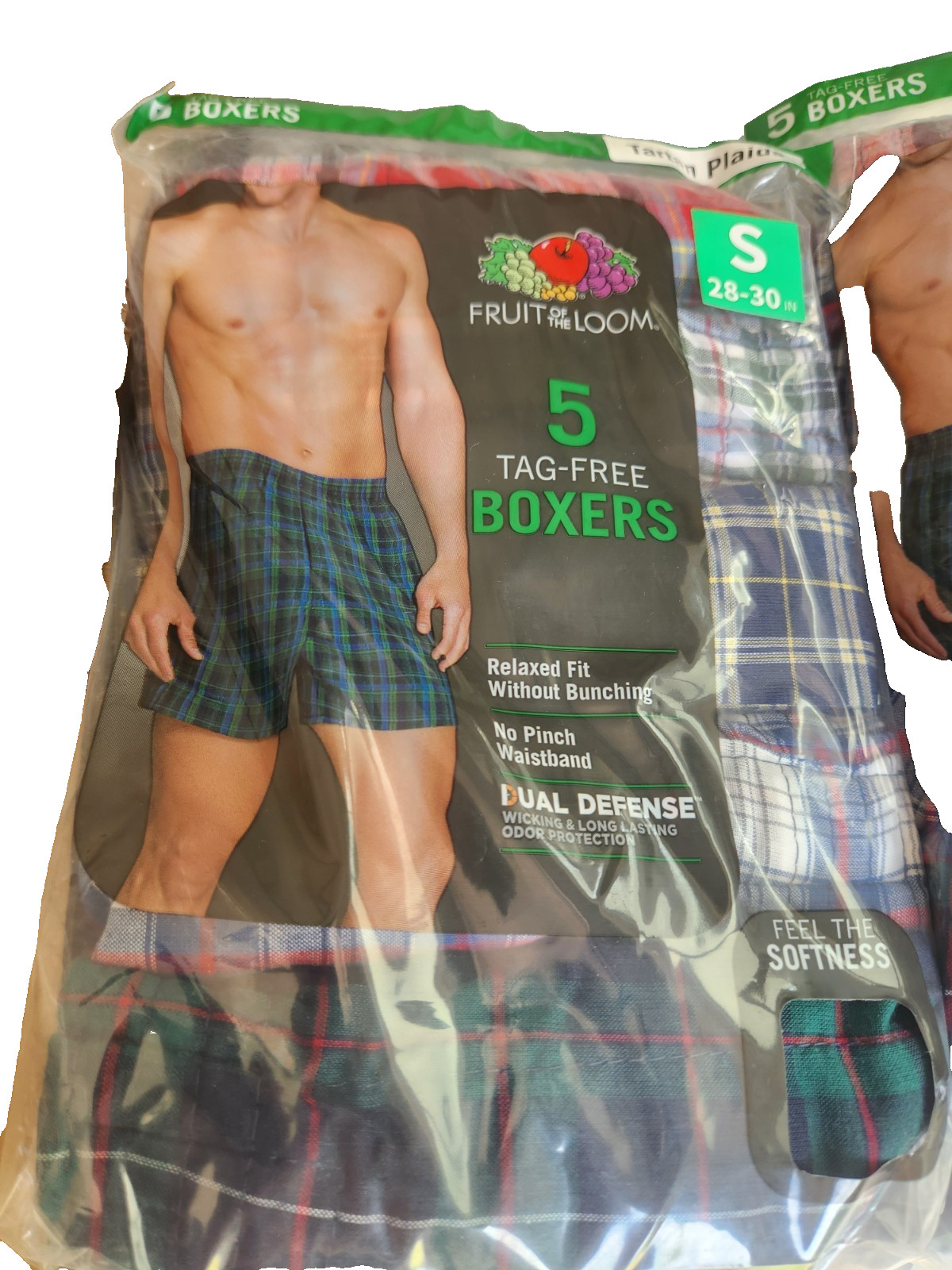 10 Tartan Plaid Small S 28-30 Inch Boxers Fruit Of The Loom CH 71-76 CM