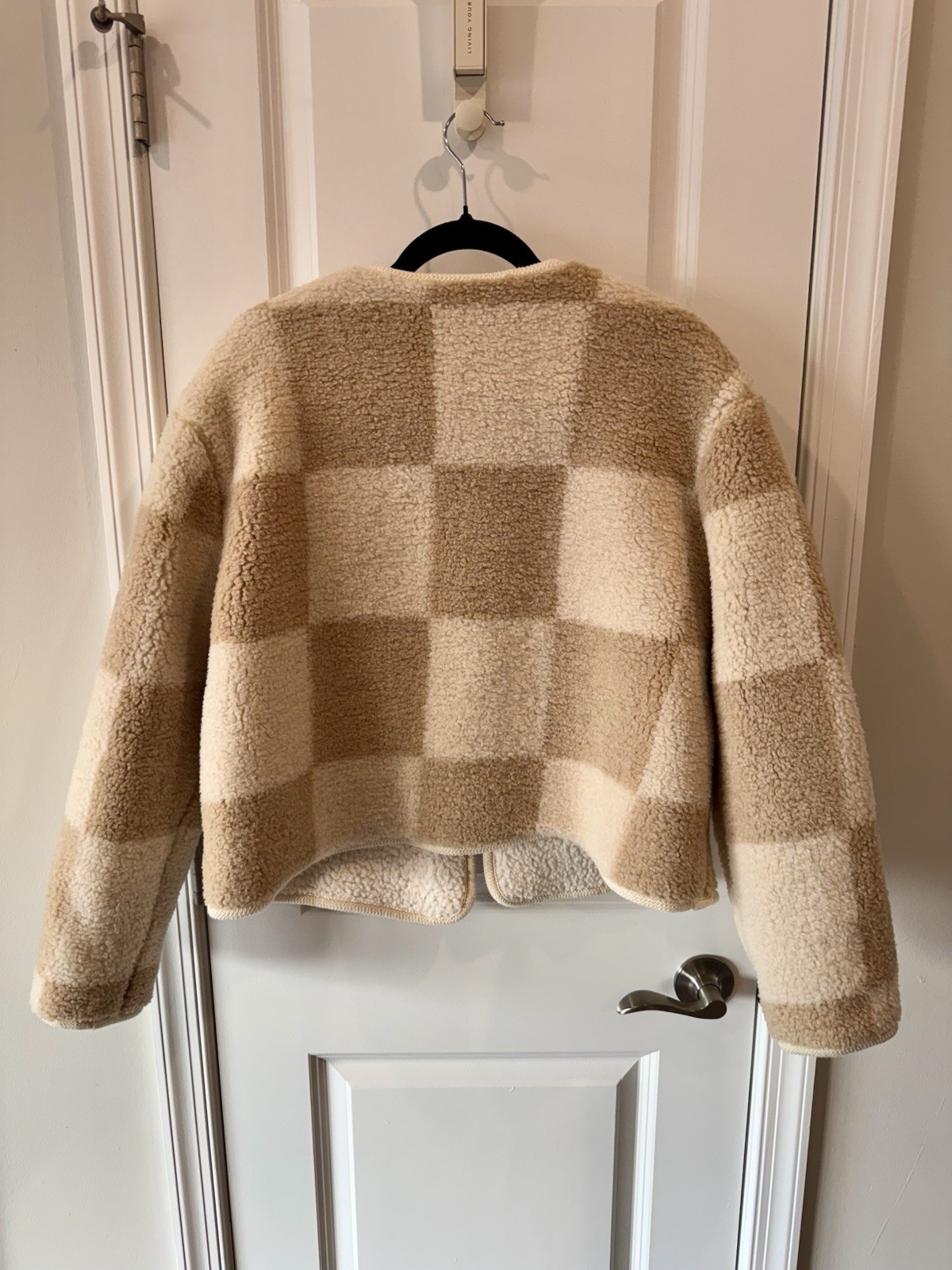 Source Unknown Womens TikTok Viral Jacket & Vest Bundle Brown Cream Checkerboard
