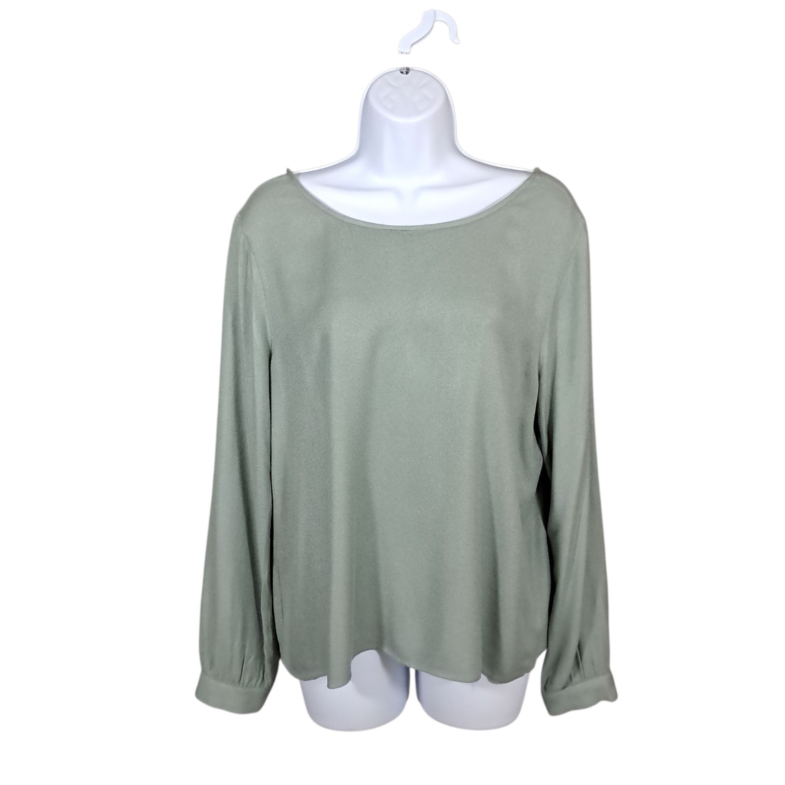 Cloth & Stone Womens Top Small Tie Back Long Sleeve Seafoam Oversized Office