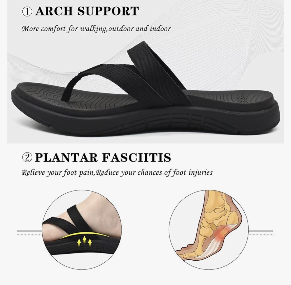 CoFace Women’s Orthotic Black Sandals. Asst Sizes 6,7,8 And 11
