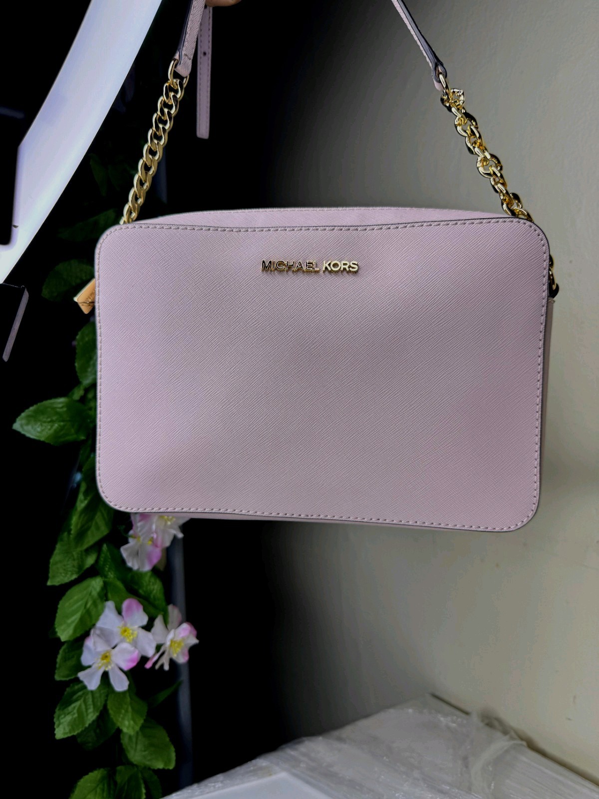 Michael Kors Jet Set Item Large East West Shoulder Crossbody Bag Powder Blush
