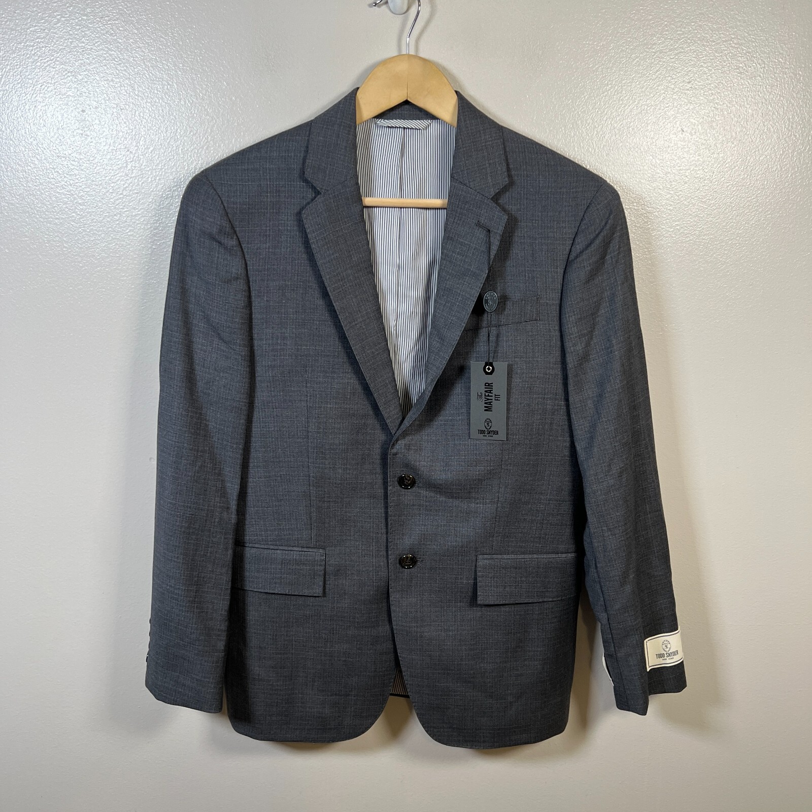 Todd Snyder Mayfair Fit Blazer Jacket Size 36S Wool Gray Work Career Sport Coat