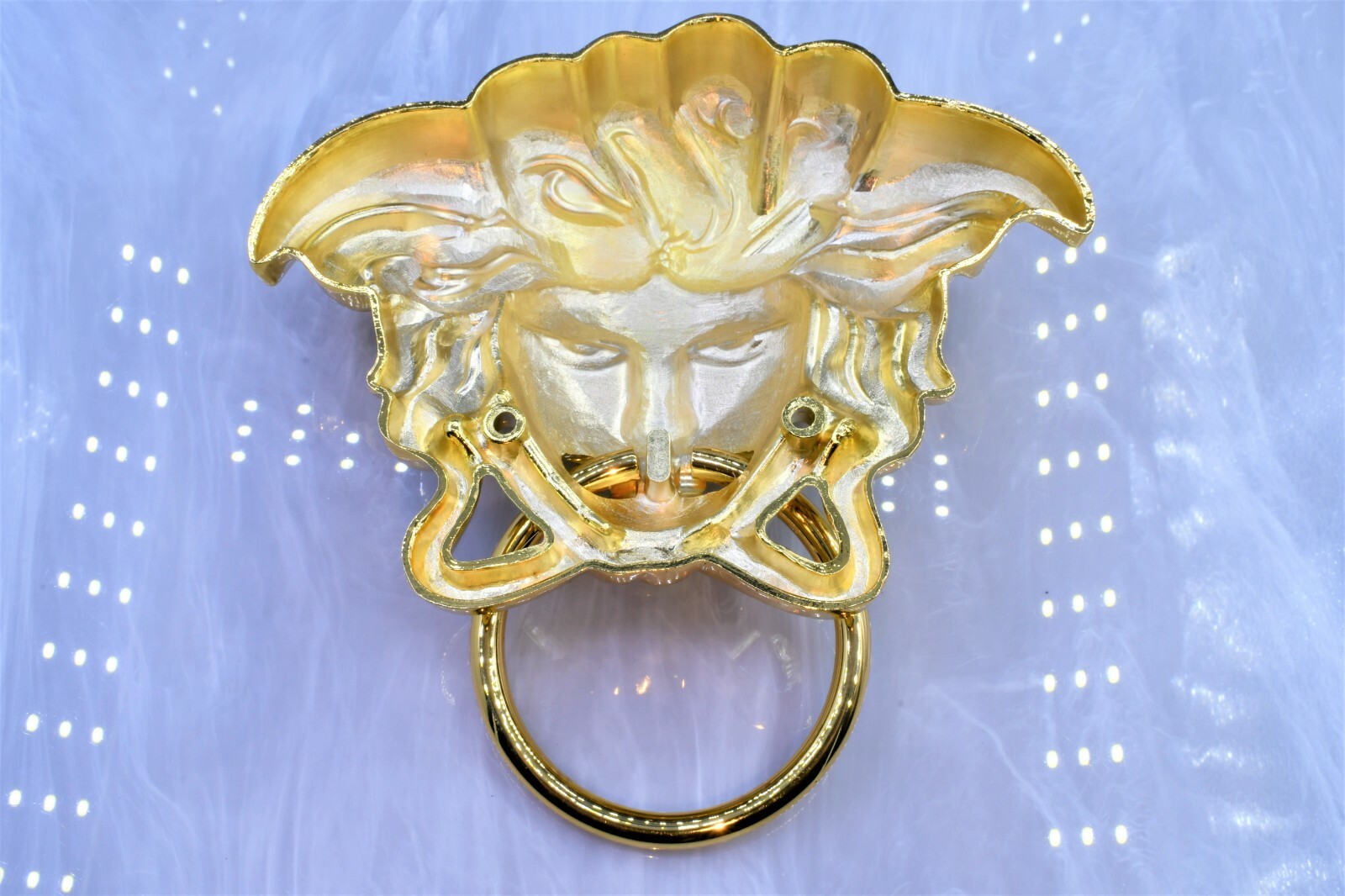 Gianni Versace door handle knocker medusa sunglasses vintage chain bag Gold