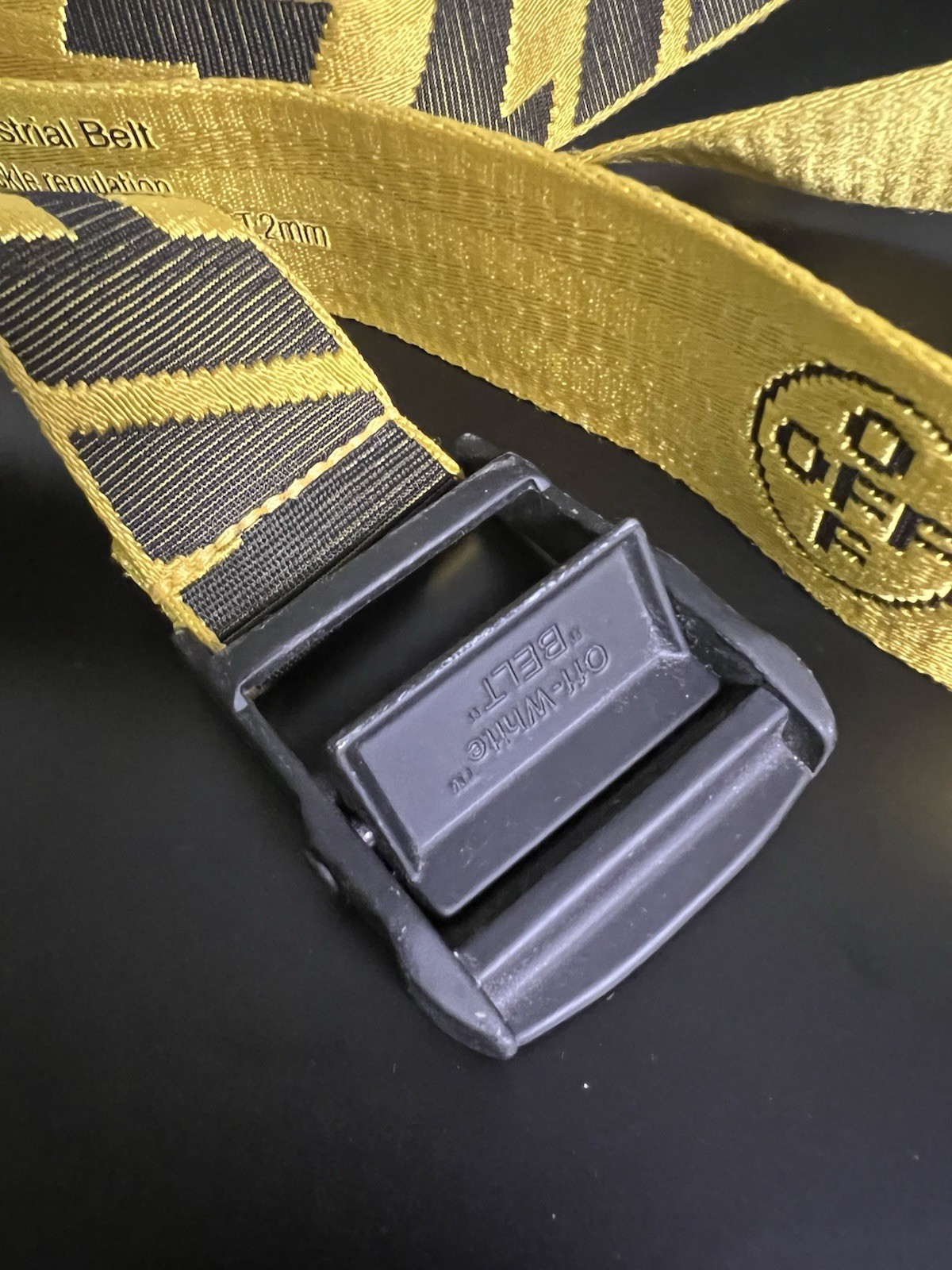 Authentic OFF-WHITE C/O Virgil Abloh Industrial Belt Yellow Black 200cm