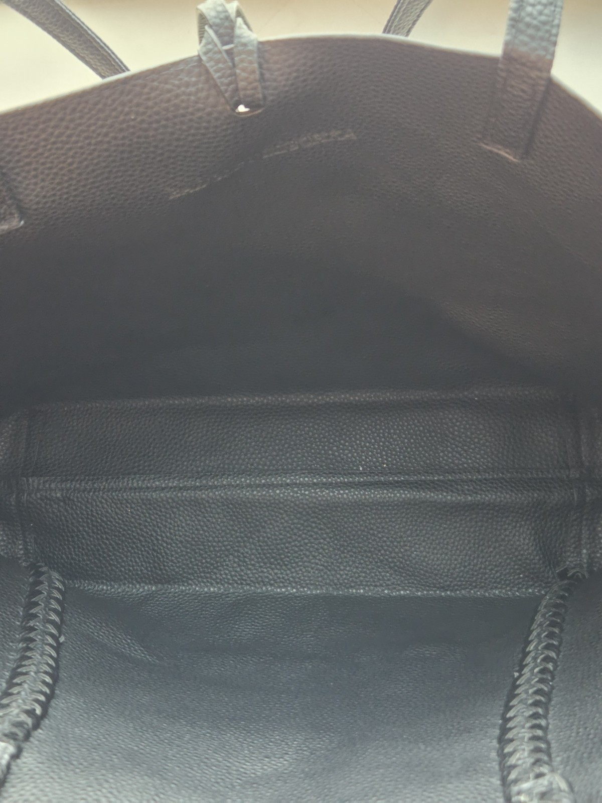 Badgley Mischka Black Vegan Leather Tote With Gold Chain And Logo Charm Details