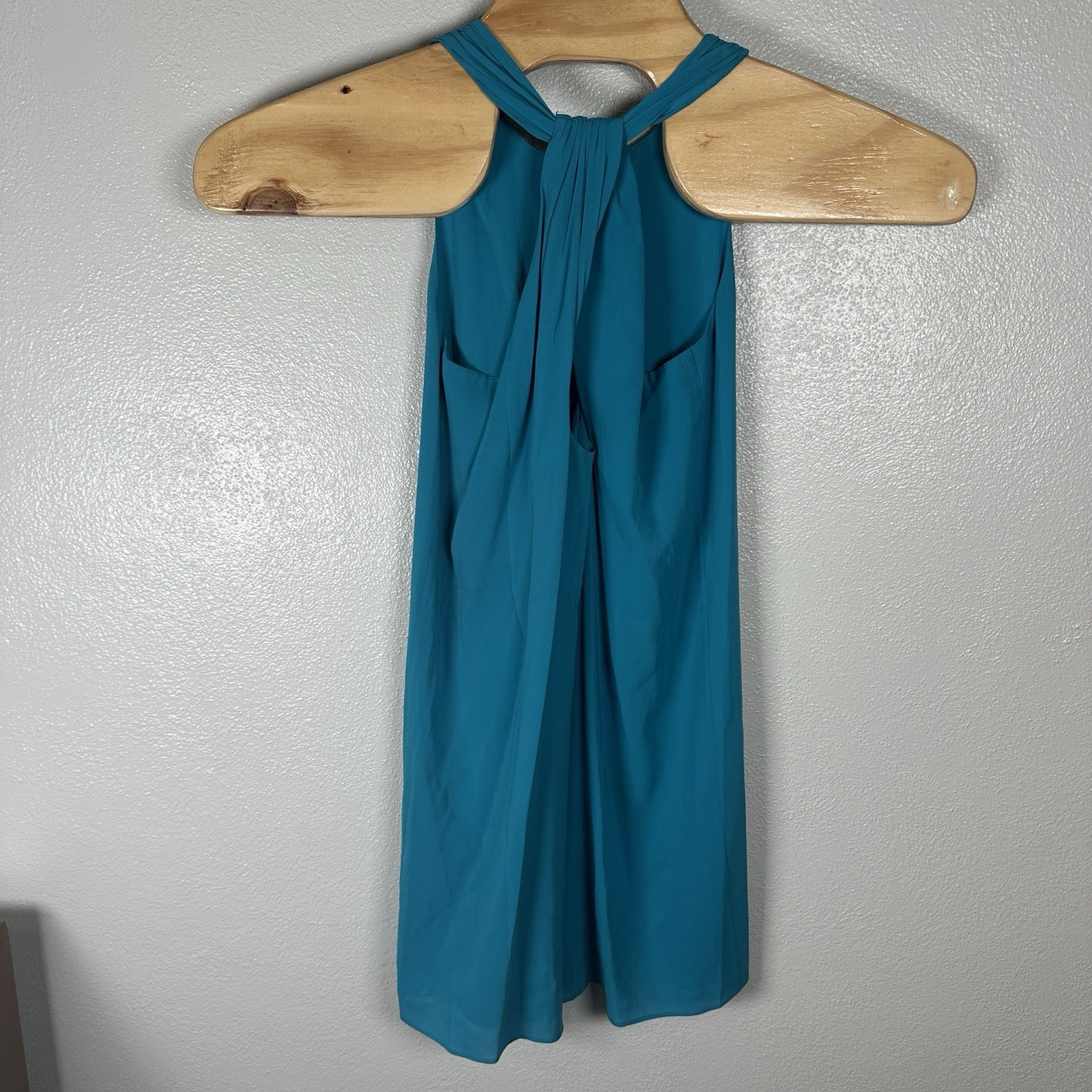 Alice + Olivia Silk Racerback Mini Dress Womens XS Aqua Blue Summer Resort Beach