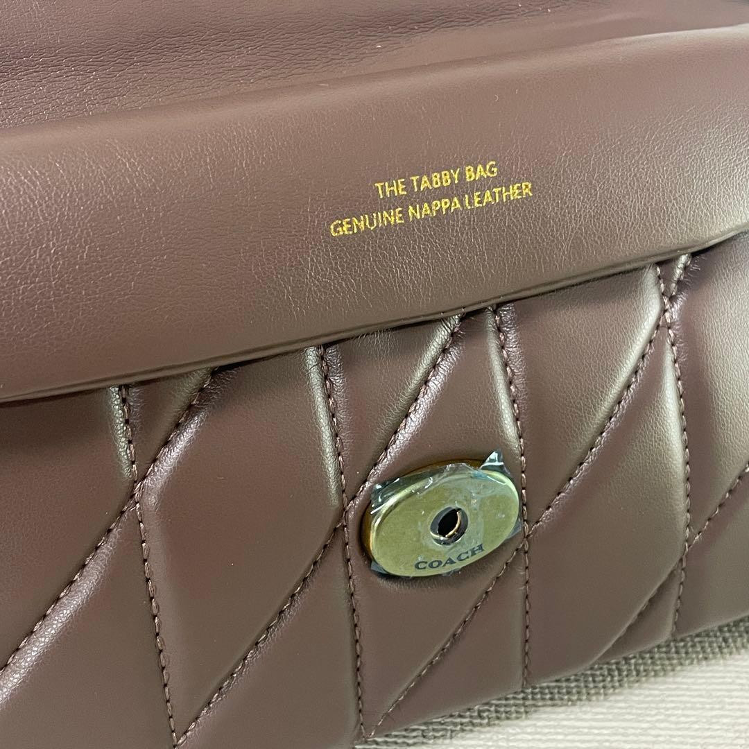 COACH Tabby 26 Quilted Leather Shoulder Bag Brown Crossbody Purse CP149 NEW