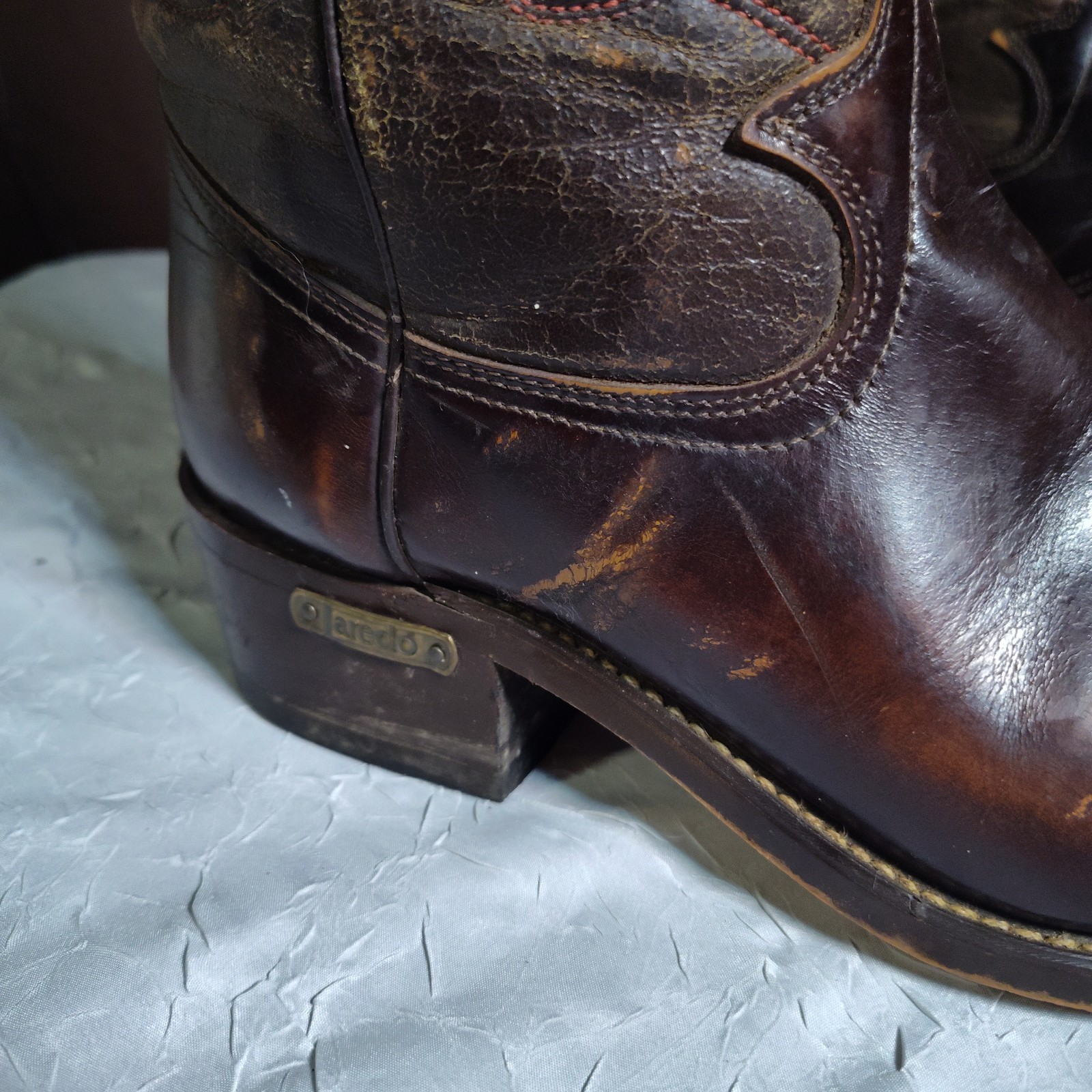 Vintage Laredo Boots Mens Size 9D Leather Western Brown Square Toe Cowboy 80s