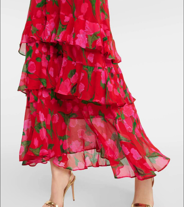 New Rixo Gilly Floral Tiered Silk Maxi Dress Sz XXS XS S M L XL PRP: £345