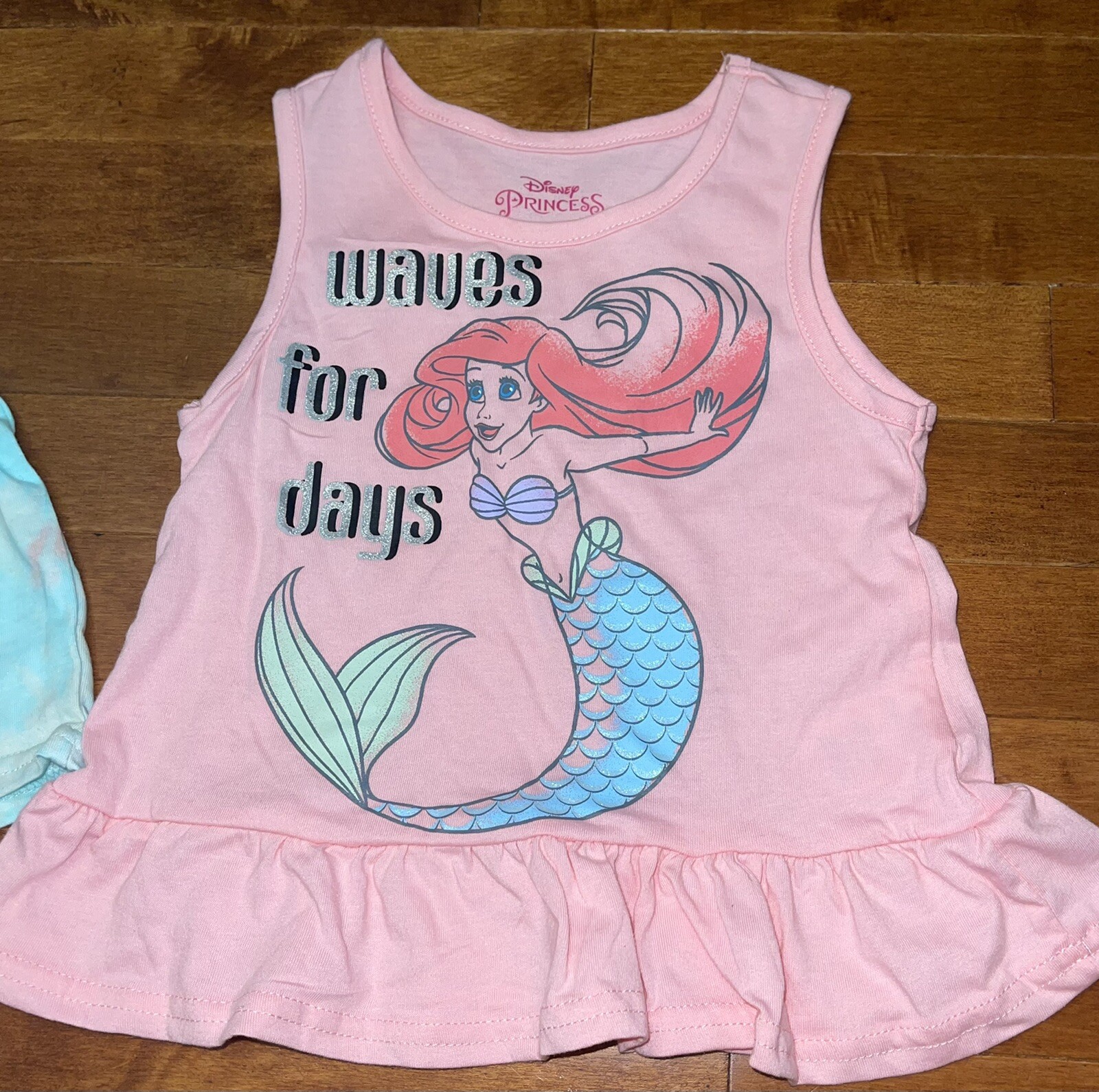 Disney Princess The Little Mermaid Ariel Shirts & Shorts Outfit Set New Size 5