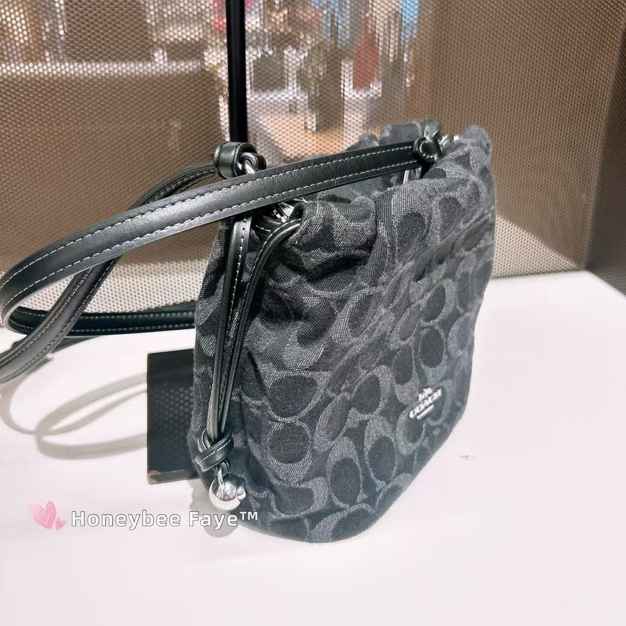 NWT Coach Faye Mini Drawstring Bag In Signature Denim CCZ45/CDE32