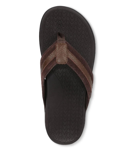 Vionic Men’s Tide II Toe Post Sandal, Chocolate Ganache