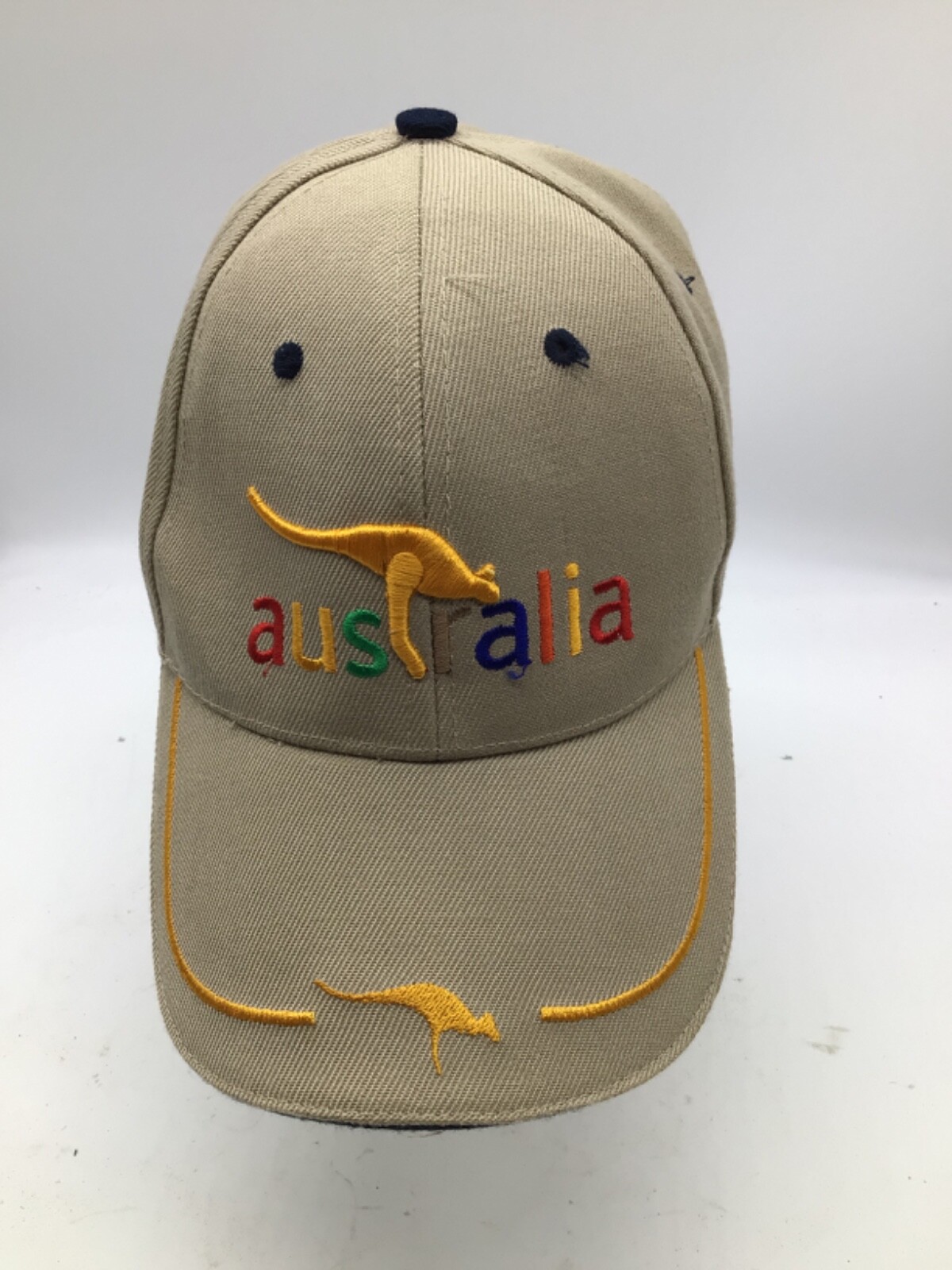 Australia (Kangaroo) Tan Adjustable Cotton Canvas Baseball Cap H6