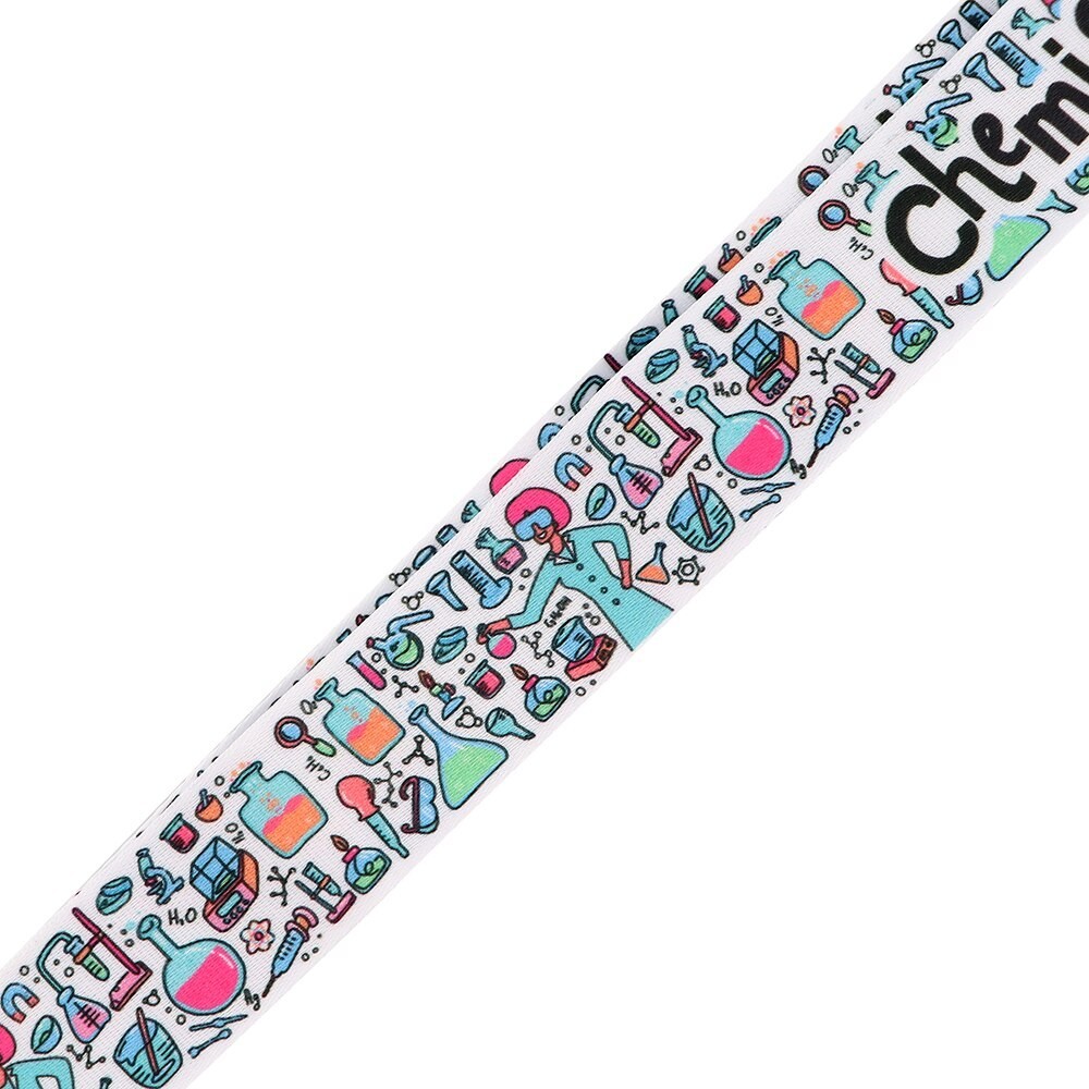 Chemistry Science Lanyard Cute Lab Beaker ID Badge Holder Keychain Strap