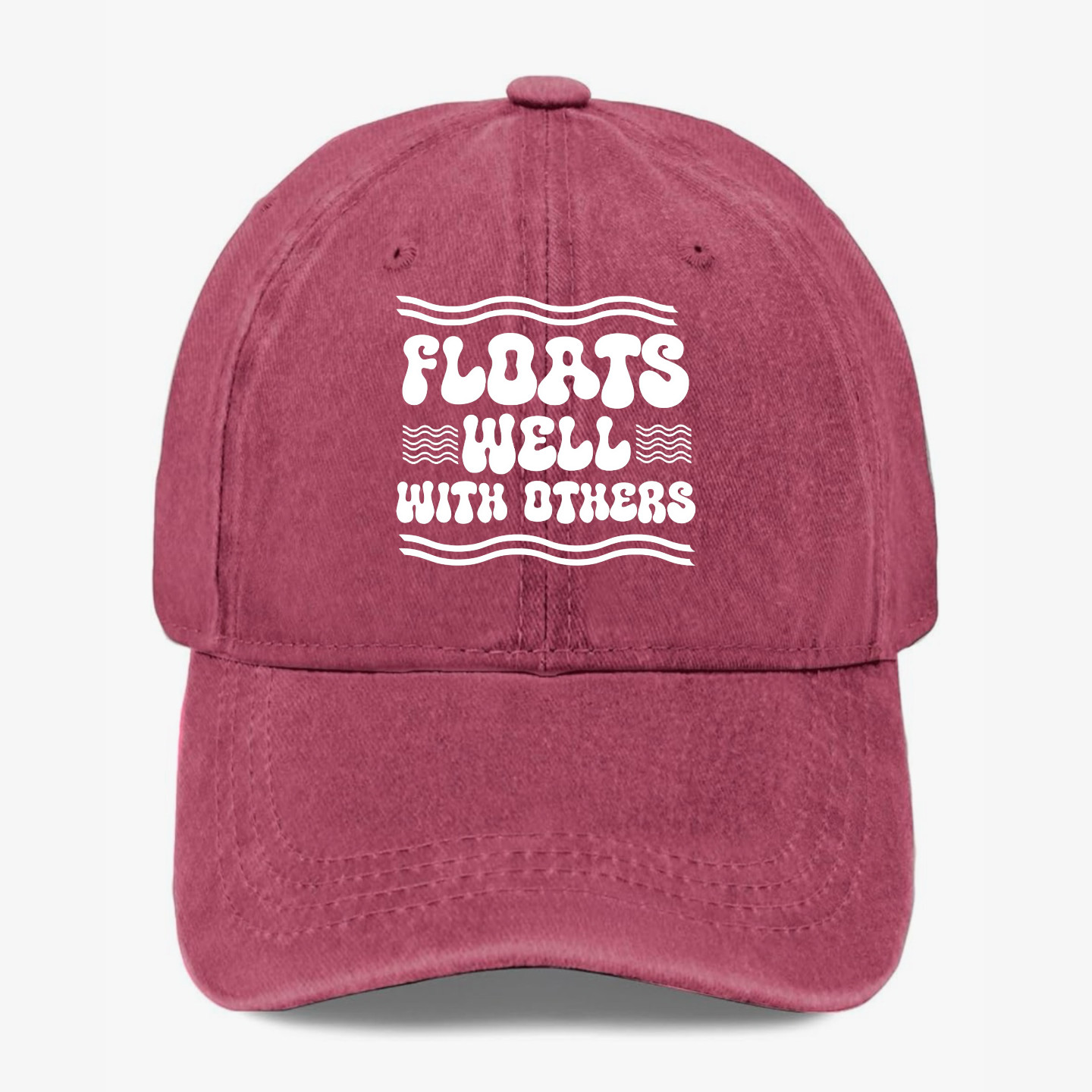 Funny Fishing Hat Floats Well With Others Fisherman Baseball Cap Adjustable