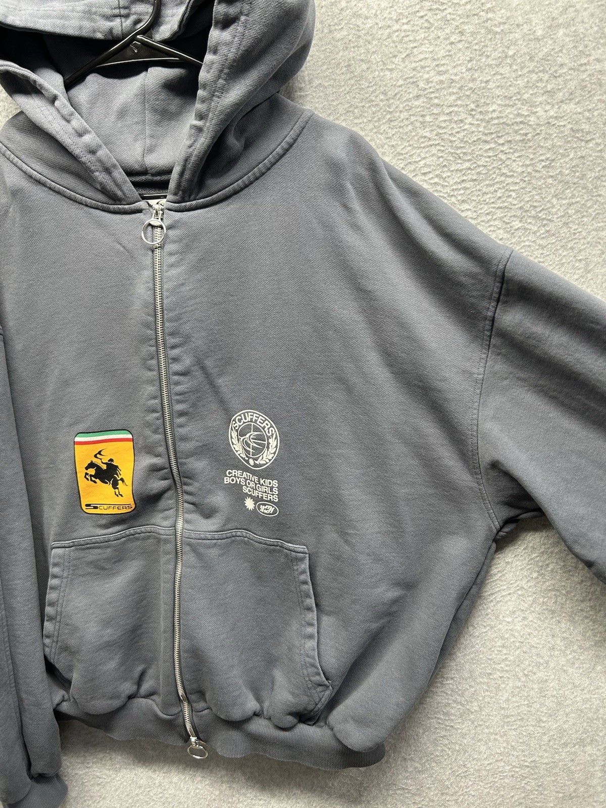 Scuffers Hoodie Mens 2XL Gray Full Zip Everyday Urban Aesthetics Streetwear Logo