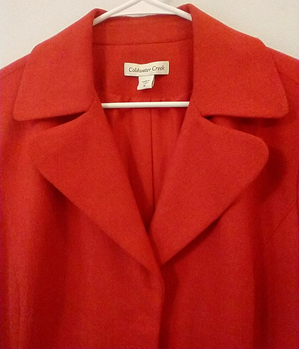COLDWATER CREEK Women’s Single Snap Cotton Blend Blazer Bright Red Lined – 18