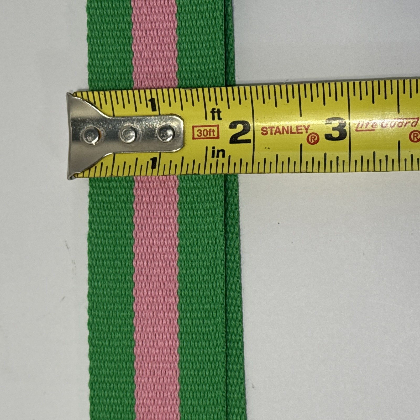 Green Pink Wide Adjustable Purse Shoulder Strap Brass Tone Clips