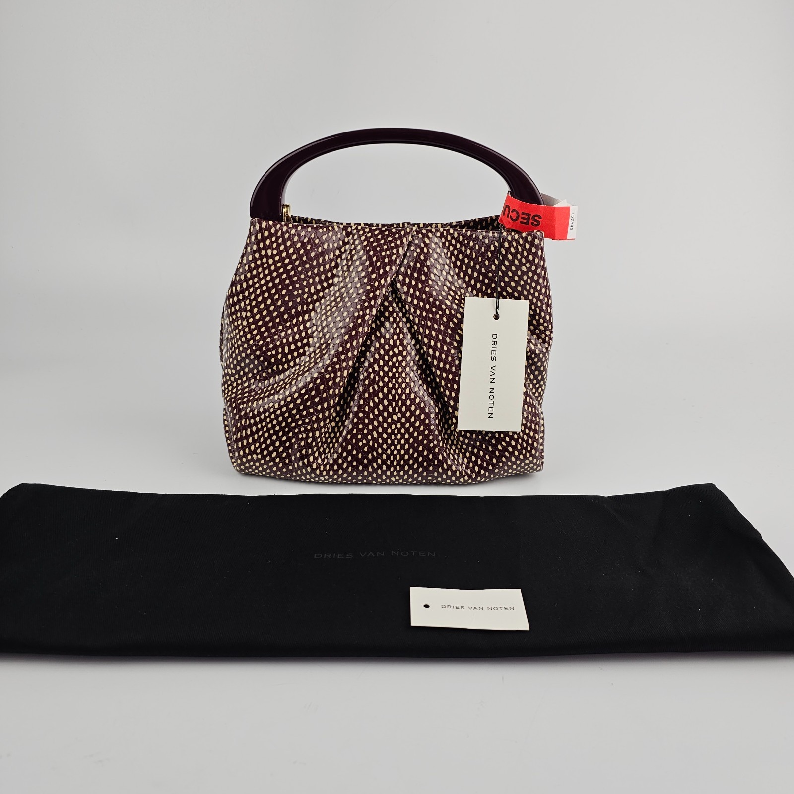 DRIES VAN NOTEN Bordeaux Top Handle Bag New & Authentic