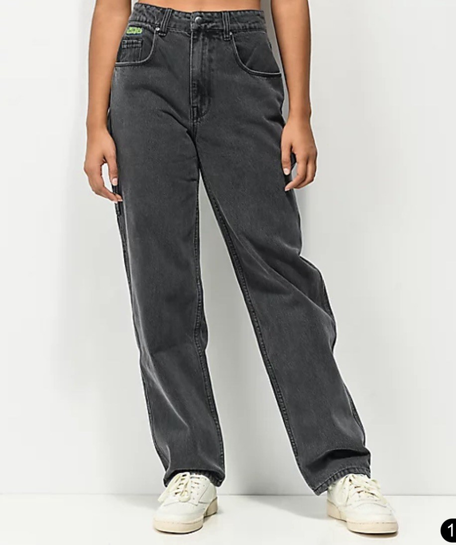 Empyre Tori 90s Black Wash Carpenter Skate Jeans Size 12