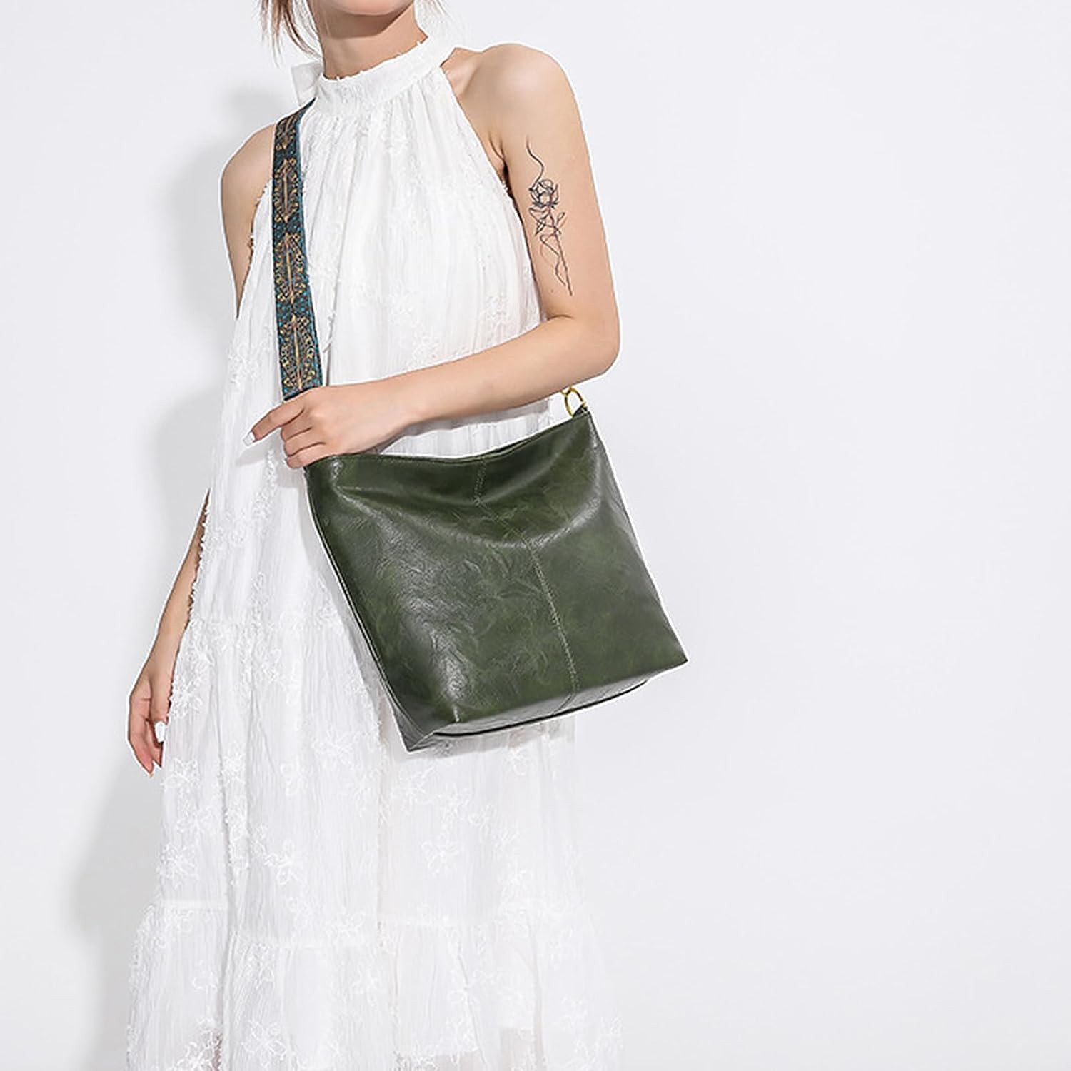 Hobo Bags for Women Crossbody Bag Guitar Strap Purse Vegan Leather Shoulder H…