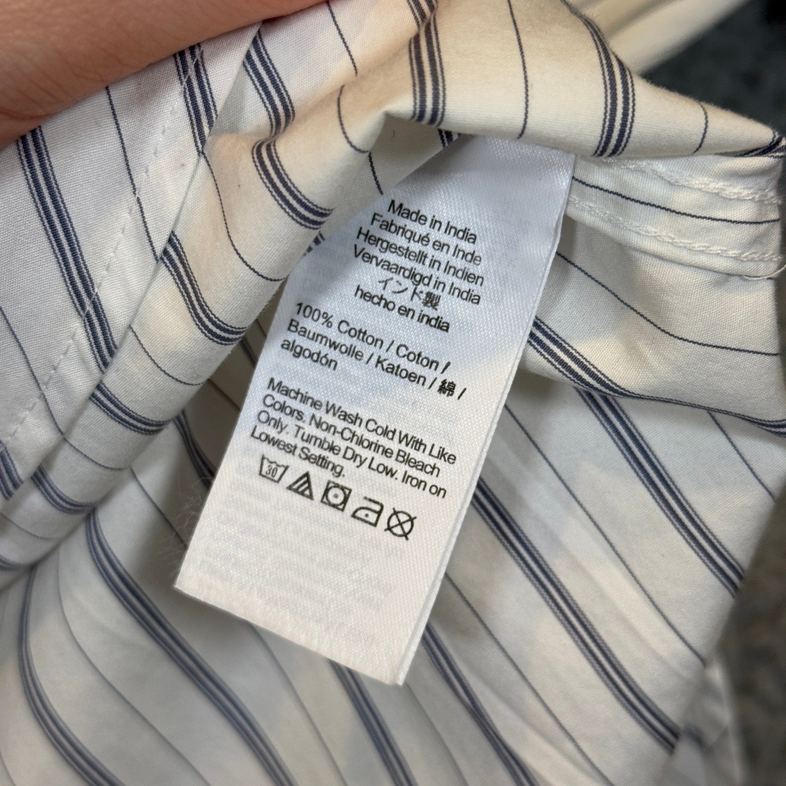 Madewell Striped Button Down Womens Bib Front Small White Blue Cotton Preppy