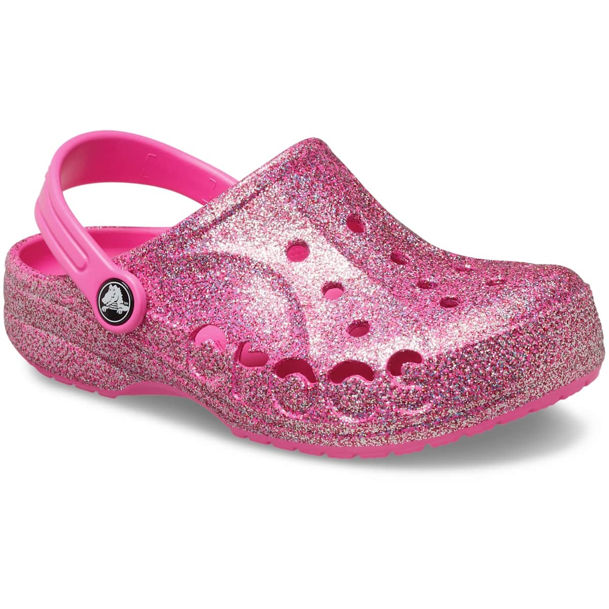 Crocs Kids Baya Glitter Clog – Lightweight, Glitter Finish, Pivot Heel Strap