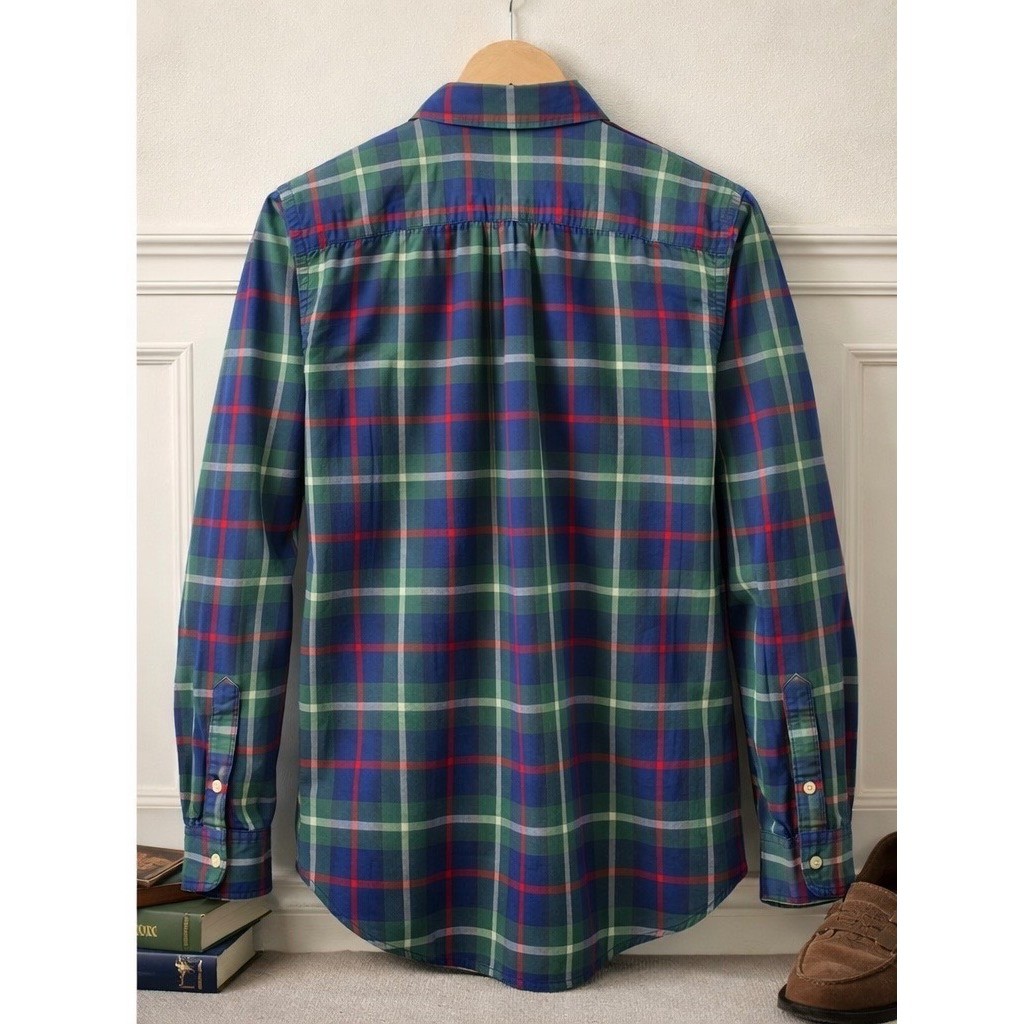 Ralph Lauren Plaid Button Down Shirt Boys Large 14-16 Embroidered Pony On Pocket
