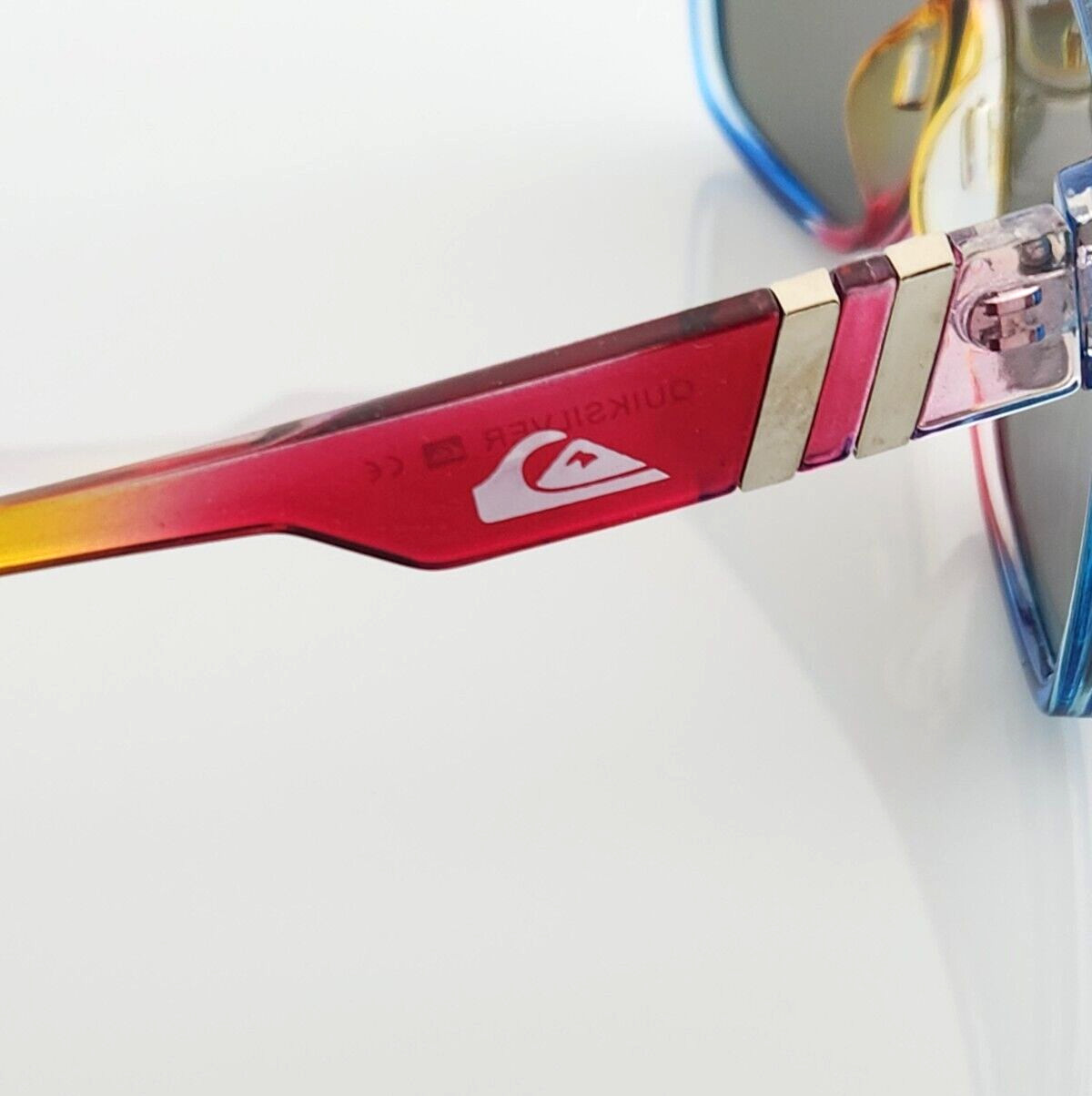 Quiksilver SciFi Shield Sunglasses Multicolor Candy Color Frame Blue Mirror NIB