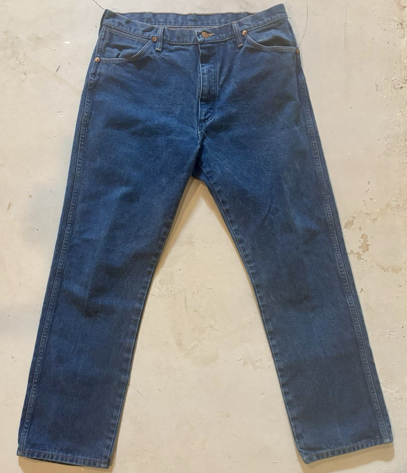 Vintage Made in USA Wrangler 13MWZ Men’s Straight Leg Blue Denim Jeans 36×30