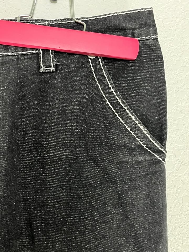 True Religion Men’s Jeans Size 46 Grey Black Contrast Stitch Horseshoe Denim