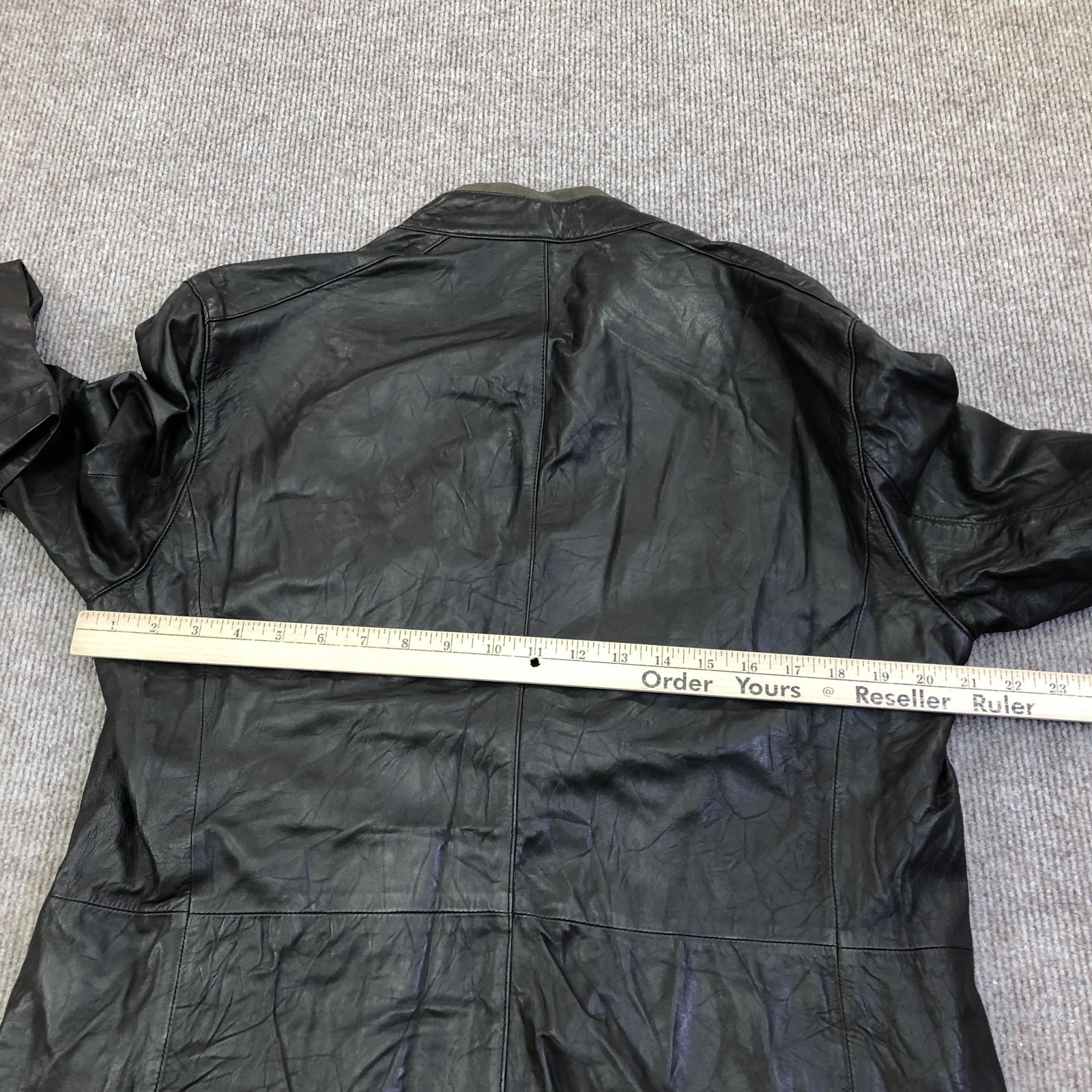 John Varvatos Jacket Mens 52 Brown Leather Military Full Zip Pockets L736P4 Y700