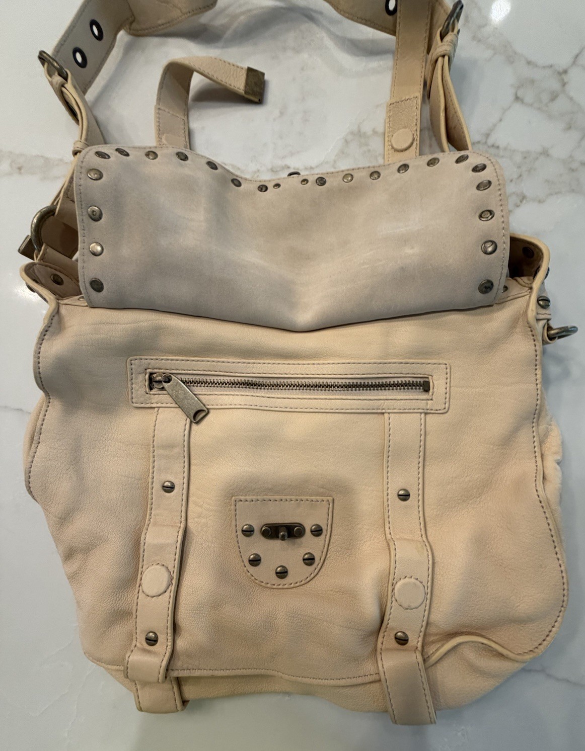 cynthia rowley leather purse handbag Nailhead Trim Pockets EUC