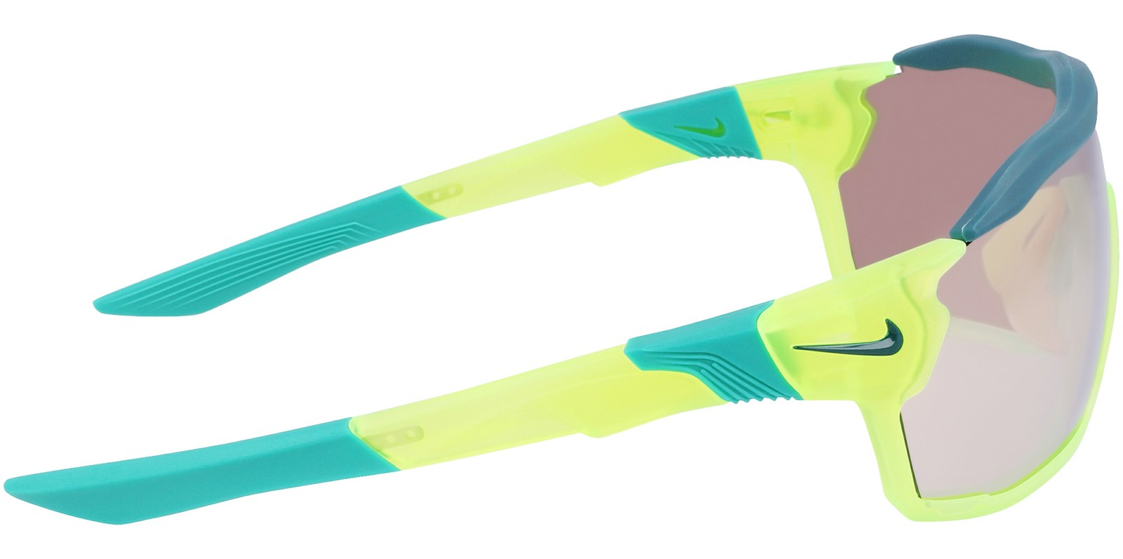 Nike Show X Rush E Matte Volt Sport Shield Sunglasses w/ Mirror Lens DZ7369 702