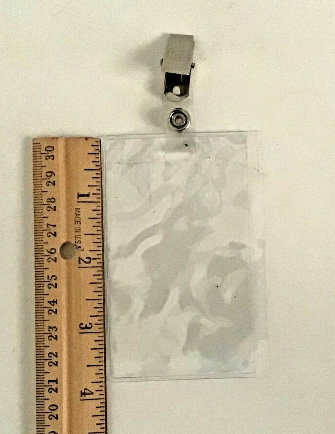 NIP 25 New Plastic Badge holders with aluminium clip 3 3/4″ x 2 1/4″ approx
