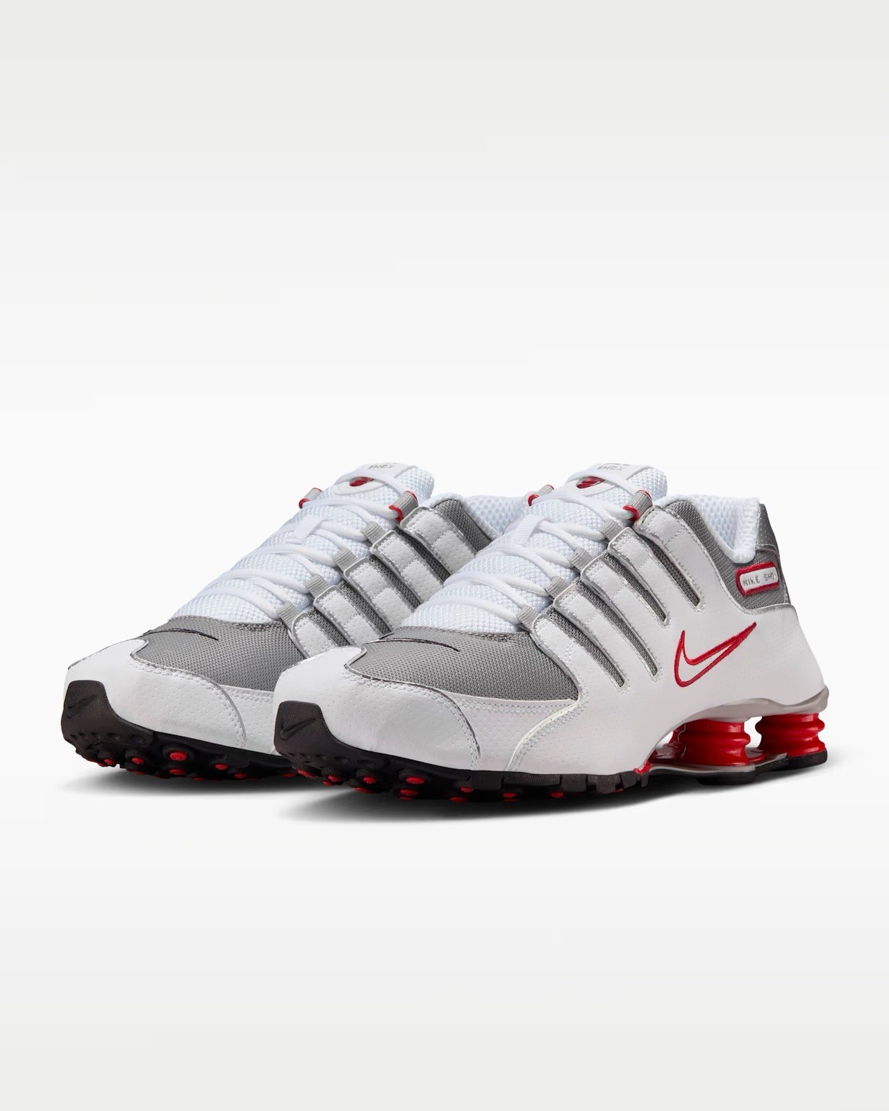 Nike Shox NZ White Metallic Silver Red Running Sneakers 378341-104 Men’s Sizes