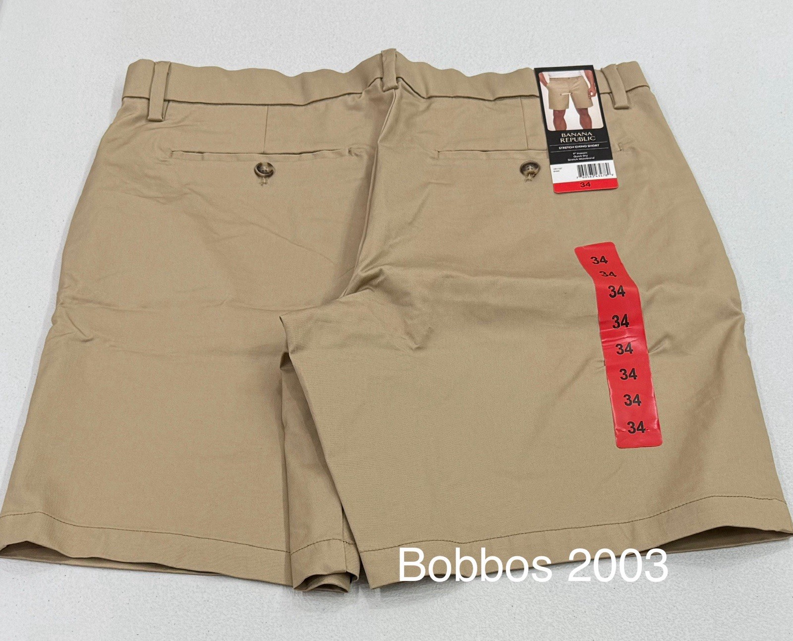 Banana Republic Men’s Stretch Chino Shorts, Khaki, Size 34
