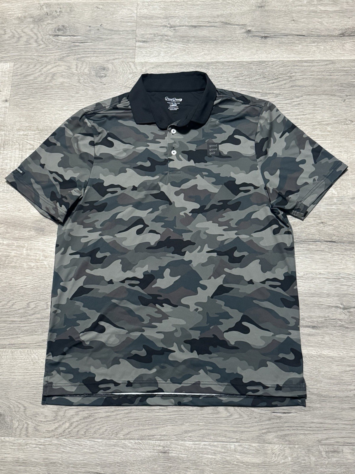 Good Good Golf Polo Shirt Mens Large Camouflage Performance Stretch AOP