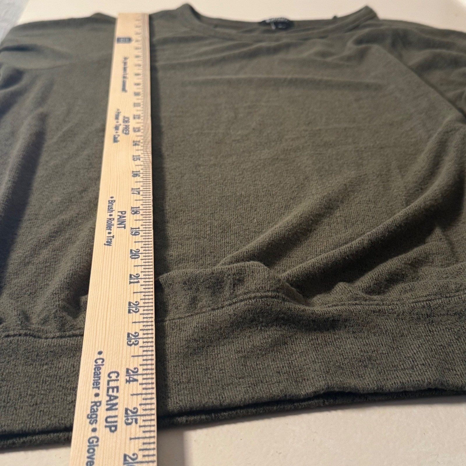 Buffalo David Bitton Womens Raglan Pullover Top Olive Green Marl Size M 0258