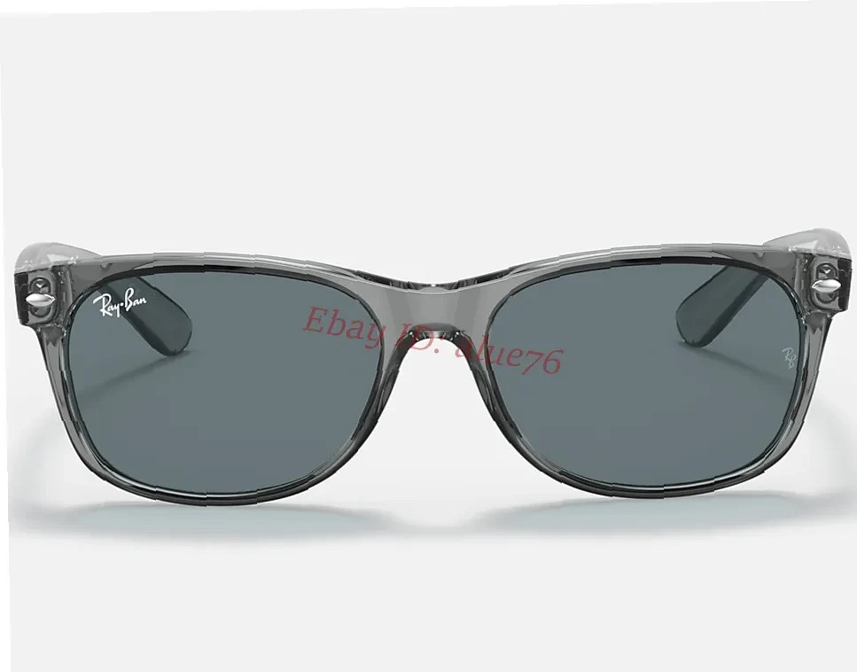 New Wayfarer Ray-Ban RB2132 Sunglasses Dark Blue Lens Grey Frame UV Protect 55mm