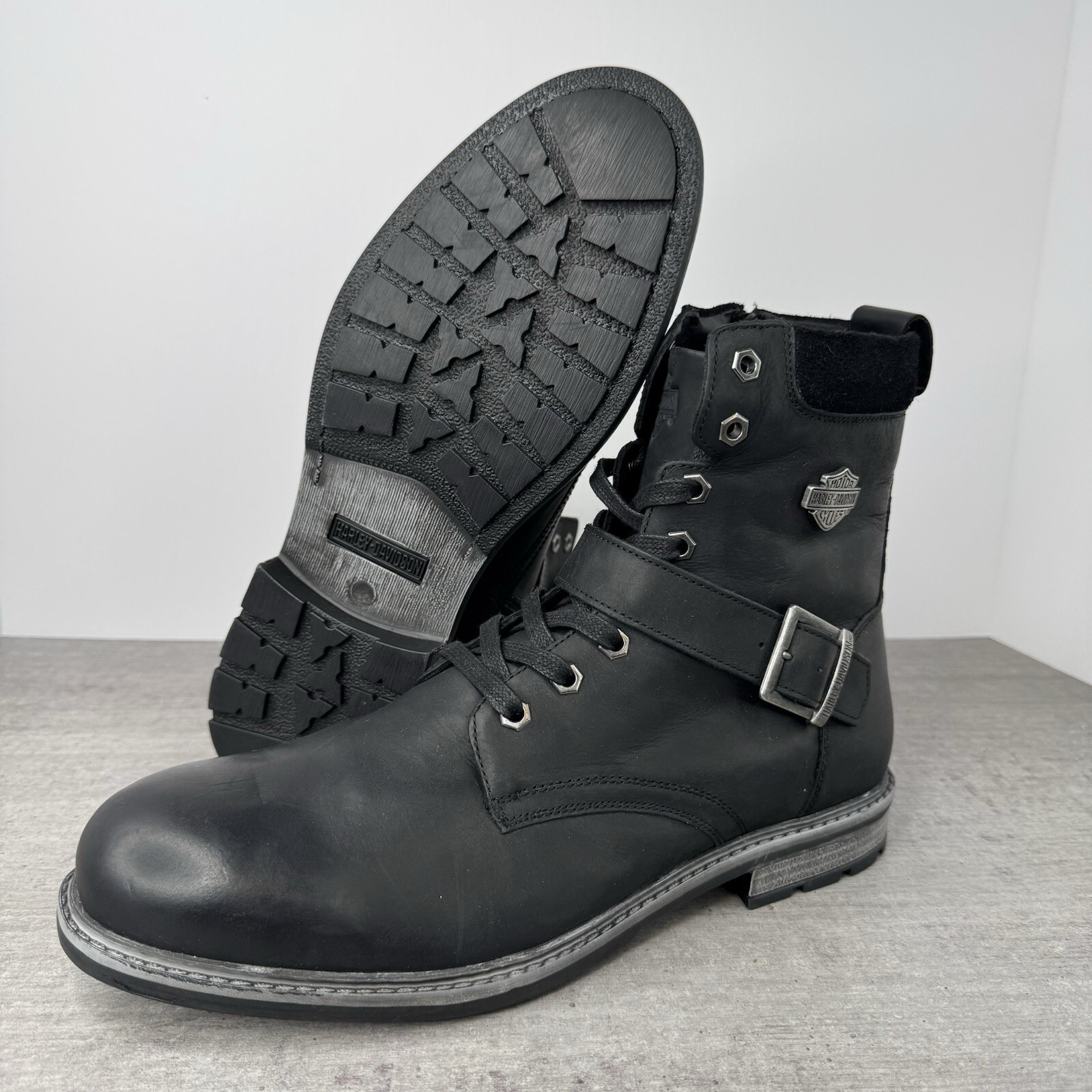 Harley-Davidson Hicklyn Strap 6.75″ Black Motorcycle Boot D96276 Men’s Size 11.5